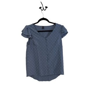 💙 SHEIN Textured Butterfly Sleeve Blouse 💙